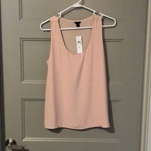Pink mixed media sleeveless top